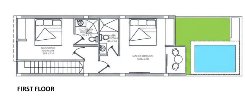 Unit B10 first floor plan